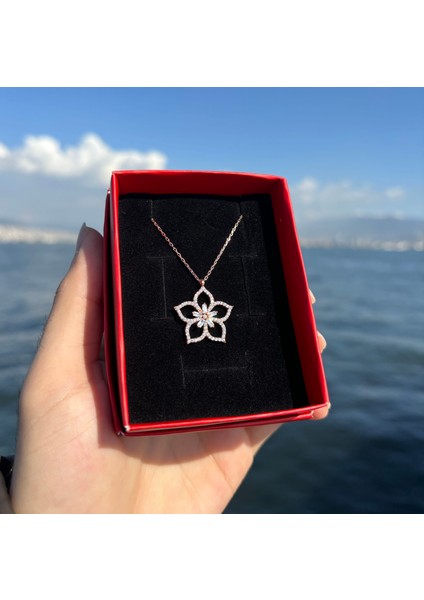 925 Ayar Gümüş Kiraz Çiçeği Kolye