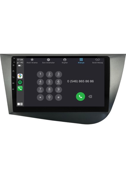 Seat Leon (2005-2012) Android 14 Multimedya Carplay 10 Inch 4 GB Ram / 64 GB Hafıza CRV-4580LXD