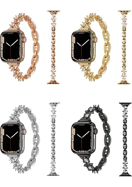 Apple Watch 7 41MM Redclick Taşlı Parlak Bilezik Kadın Metal Kordon 103 indirimleri