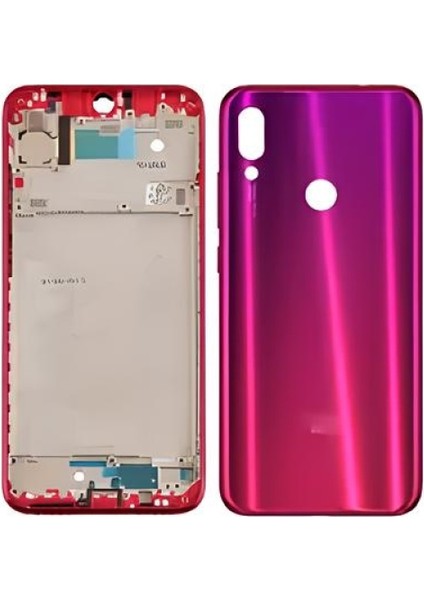 Xiaomi Redmi Note 7 Full Kasa Arka Kapak Takım Kırmızı