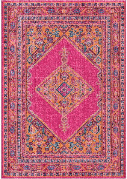 Dijital Baskılı Kaymaz Taban Yıkanabilir Klasik Desen Üçlü Yatak Odası Takımı, Klasik-06-Pembe,