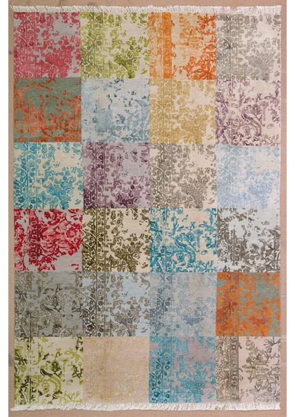 Dijital Baskılı Kaymaz Taban Yıkanabilir Patchwork Üçlü Yatak Odası Takımı, Patchwork-17-Renkli, fiyatları