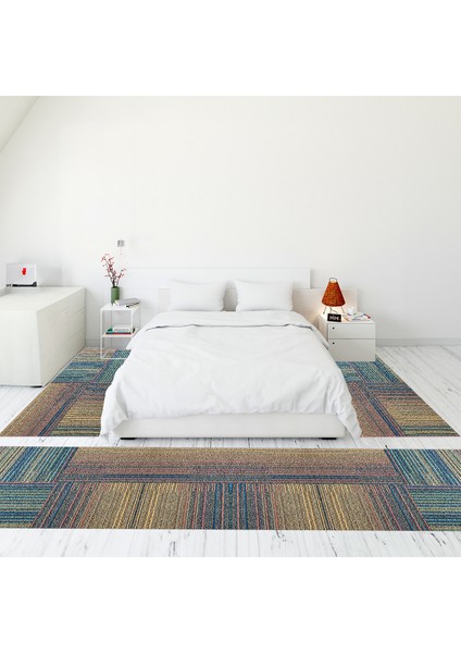 Modern Şık Dijital Baskılı Kaymaz Taban Yıkanabilir Üçlü Yatak Odası Takımı, Modern-34-Renkli,