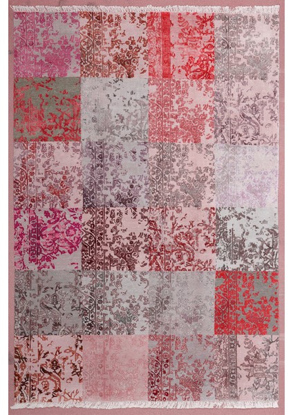 Dijital Baskılı Kaymaz Taban Yıkanabilir Patchwork Üçlü Yatak Odası Takımı, Patchwork-17-Kırmızı, fiyatları