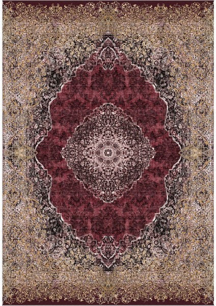 Dijital Baskılı Kaymaz Taban Yıkanabilir Klasik Desen Üçlü Yatak Odası Takımı, Klasik-07-Bordo, fiyatları