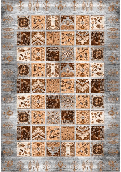 Etnik Desenli Dijital Baskılı Kaymaz Taban Yıkanabilir Üçlü Yatak Odası Takımı, Etnik-18-Gri, fiyatları