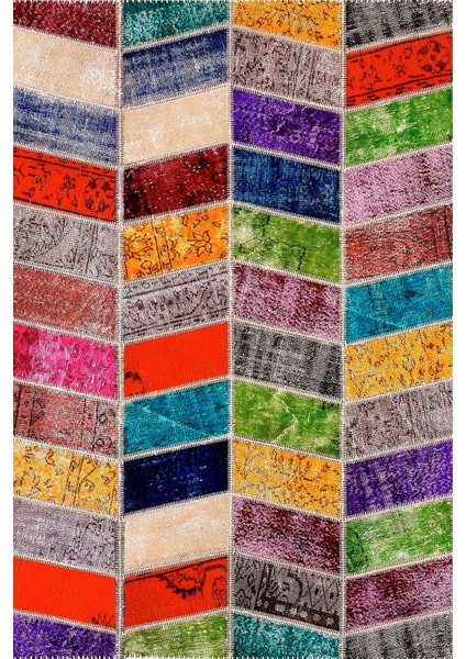 Dijital Baskılı Kaymaz Taban Yıkanabilir Patchwork Üçlü Yatak Odası Takımı, Patchwork-10-Renkli, fiyatları