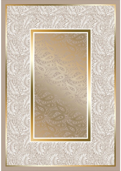 Çerçeve Desen Dijital Baskılı Kaymaz Yıkanabilir Üçlü Yatak Odası Takımı, Çerçeveli-37-Gold, fiyatları
