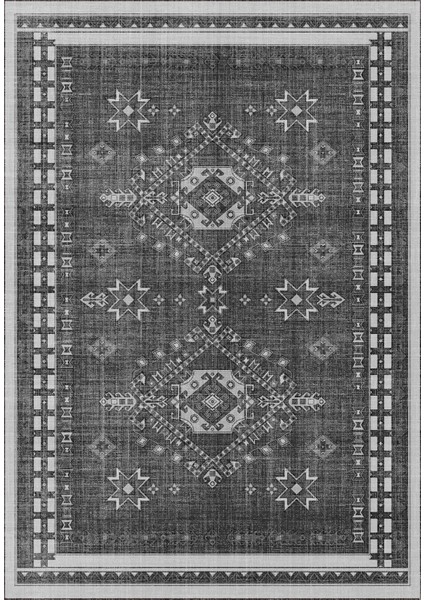 Etnik Desenli Dijital Baskılı Kaymaz Taban Yıkanabilir Üçlü Yatak Odası Takımı, Etnik-03-Antrasit, fiyatları