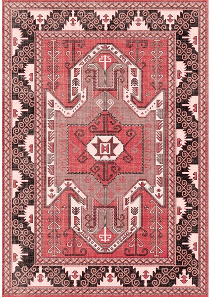 Etnik Desenli Dijital Baskılı Kaymaz Taban Yıkanabilir Üçlü Yatak Odası Takımı, Etnik-10-Pembe, fiyatları