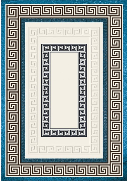 Çerçeve Desen Dijital Baskılı Kaymaz Yıkanabilir Üçlü Yatak Odası Takımı, Çerçeveli-03-Mavi, fiyatları