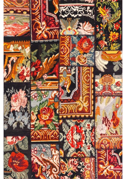 Dijital Baskılı Kaymaz Taban Yıkanabilir Patchwork Üçlü Yatak Odası Takımı, Patchwork-12-Renkli, fiyatları