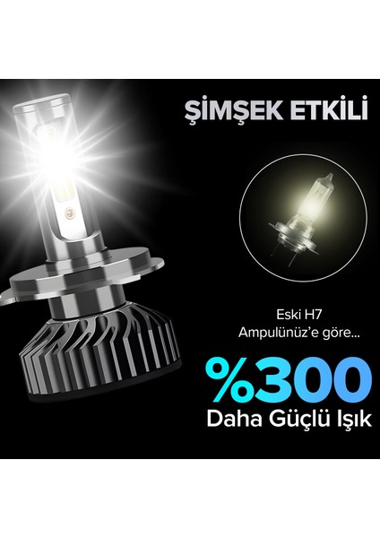 Arw H4 Mini LED Xenon Şimşek Etkili Canbuslu 12000L