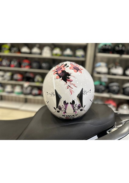 Kask SW-715 Iris Çenesiz Whıte /pink indirimleri