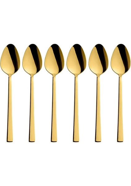Parlak Gold Tatlı Çatal ve Kaşık Seti - 12 Adet Kahvaltı Pasta Tatlı Çatal Kaşık Seti Kutulu Set