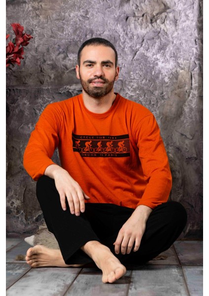 Yuvarlak Yaka Pamuk Regular Kalıp Erkek Pijama Takımı 983