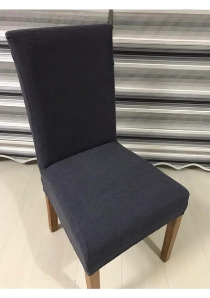 Sandalye Kılıfı Likralı Yıkanabilir Esnek Lastikli Bambu Sandalye Örtüsü 6' Lı Paket