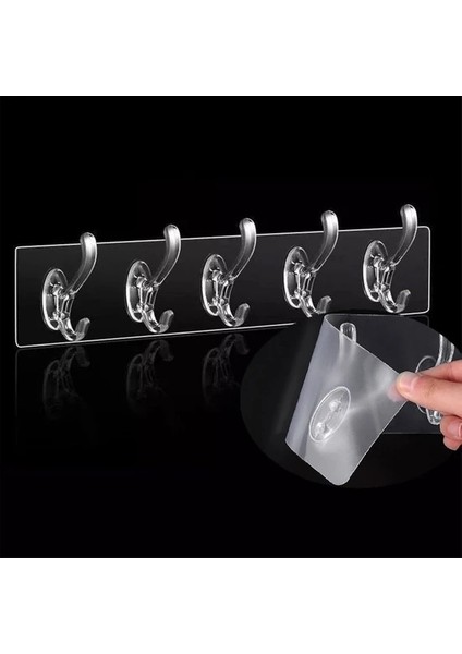 5li Şeffaf Yapışkanlı Askılık fırsatları