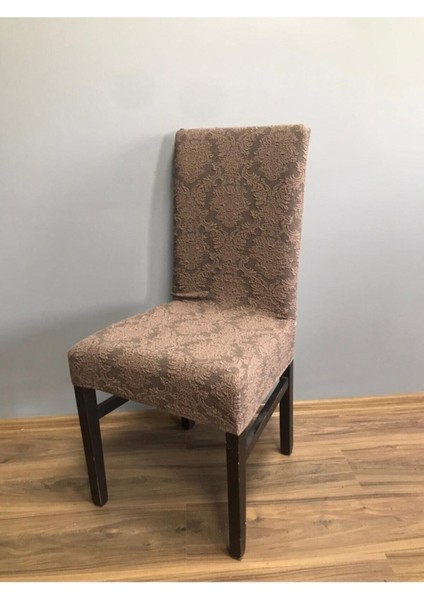 Jakarlı Eteksiz Sandalye Kılıfı Sandalye Örtüsü 6ADET