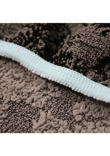 Jakarlı Lüks 6'lı Sandalye Kılıfı Lastikli Streçli Tüylenmez Jakar Sandalye Örtüsü Gri Renk modelleri