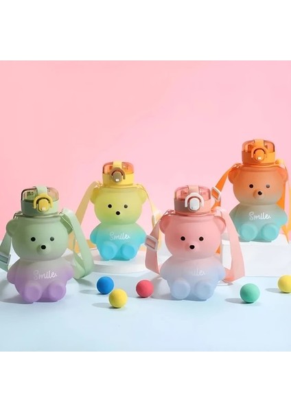 800 ml Smile Ayıcık Model Su Matarası Su Şişesı Suluk Bpa Içermez Suluk Çocuk Okul Su Şişesi Ayıcıklı Matara