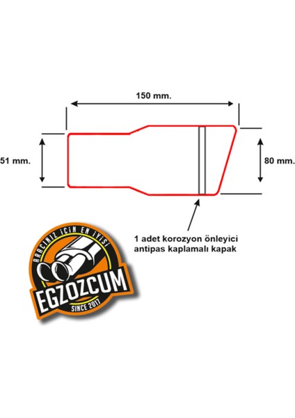 51 Mm. Antipas Iç Kaplamalı Önü Kesik Yuvarlak Rüzgar Sesli Sök/tak Vidalı Nikelaj Egzoz Eksoz Ucu