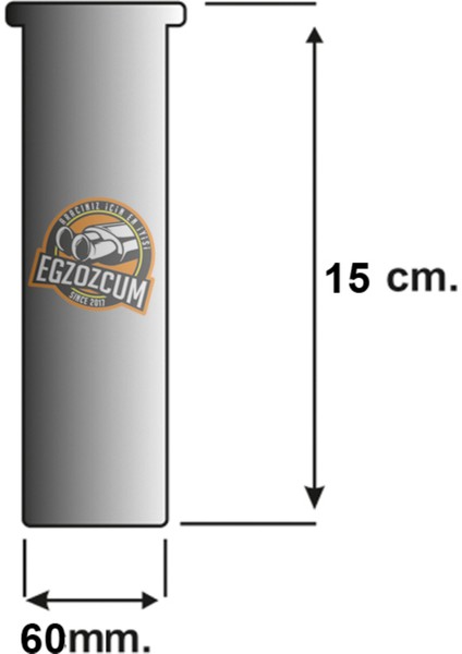 Siyah Antipas Kaplamalı Nikelaj Tekli Önü Düz Egzoz Eksoz Ucu 60 Mm.
