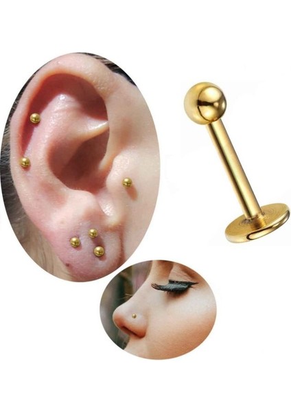 Paslanmaz Kararmaz Cerrahi Çelik Labret Dudak Tragus Kıkırdak Piercing