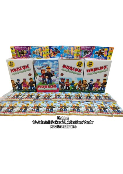 Roblox Özel Seri Kartları (10 Poşet 20 Kart) Jokeri Bul Hediyeyi Kazan Roblox Oyun Kağıtları