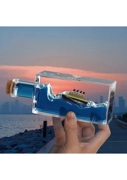 Dekoratif Şişe Şeklinde Batmayan Gemi Akvaryum Biblosu