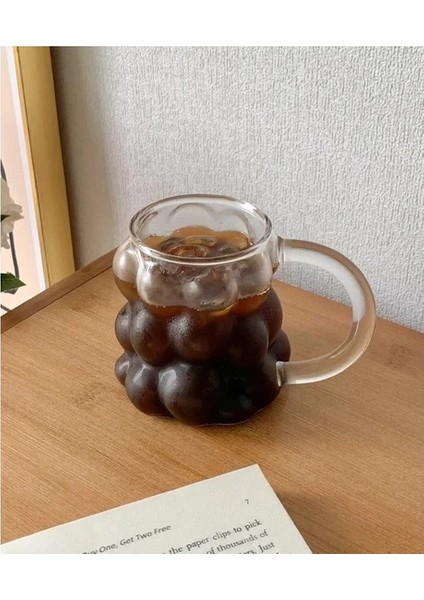 Kulplu Üzüm Desenli Borosilikat Cam Bardak Isıya Dayanıklı Borosilikat Kulplu 1ADET Pipet