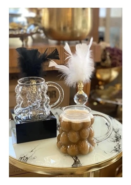 Kulplu Üzüm Desenli Borosilikat Cam Bardak Isıya Dayanıklı Borosilikat Kulplu 1ADET Pipet modelleri