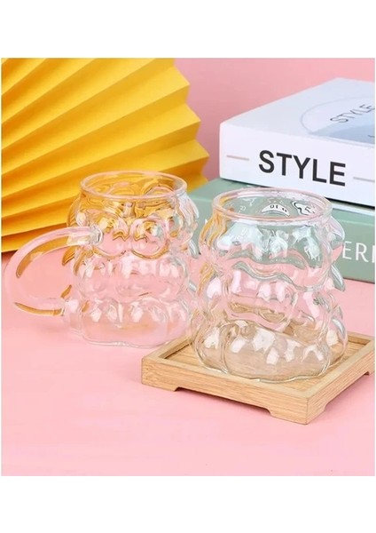 Kulplu Üzüm Desenli Borosilikat Cam Bardak Isıya Dayanıklı Borosilikat Kulplu 1ADET Pipet fırsatları