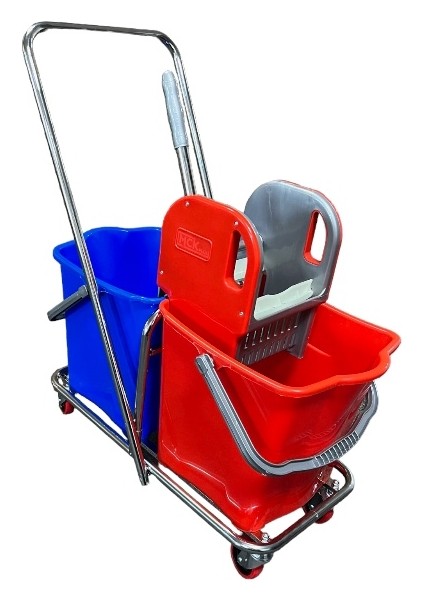 Çift Kovalı Krom Temizlik Arabası Paspas Arabası (Plastik Presli) fiyatları