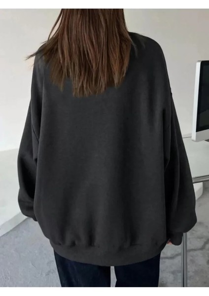 Zenwave Düz Bisiklet Yaka Sweat - Siyah