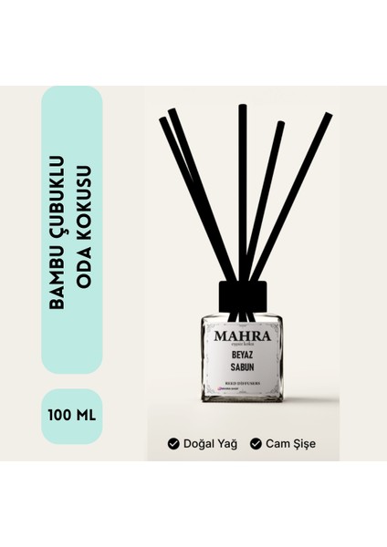 Oda Kokusu 100ml Beyaz Sabun bambu çubuklu Oda Kokusu Esansiyel Uçucu yağ reed diffuser