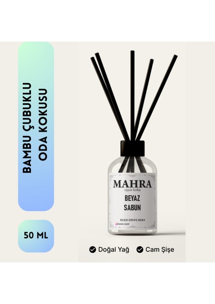 Oda Kokusu Beyaz Sabun bambu çubuklu Oda Kokusu Esansiyel Uçucu yağ reed diffuser 50ML