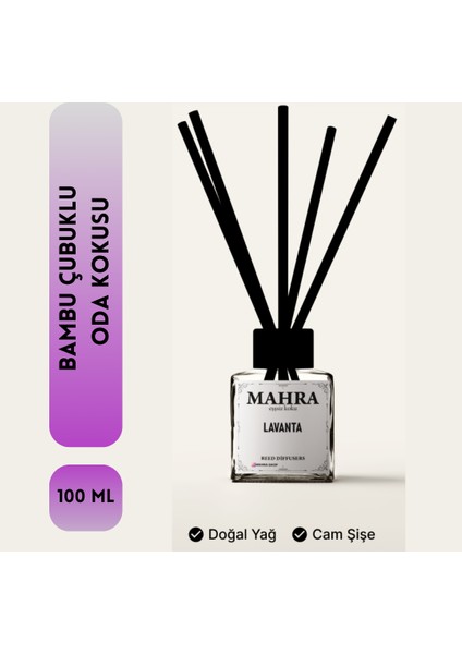 Oda Kokusu Lavanta Bambu Çubuklu Oda Kokusu Esansiyel Uçucu yağ reed diffuser 100ml