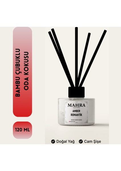 Oda Kokusu Amber romantik bambu çubuklu Oda Kokusu esansiyel uçucu yağ reed diffuser 120ml