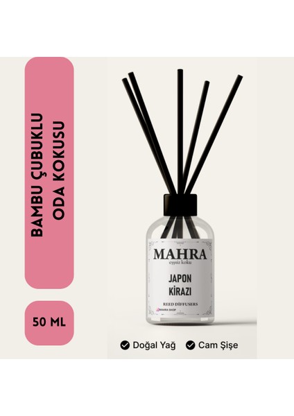 Oda Kokusu Japon Kirazı Bambu Çubuklu Esansiyel Uçucu yağ reed diffuser 50 ml