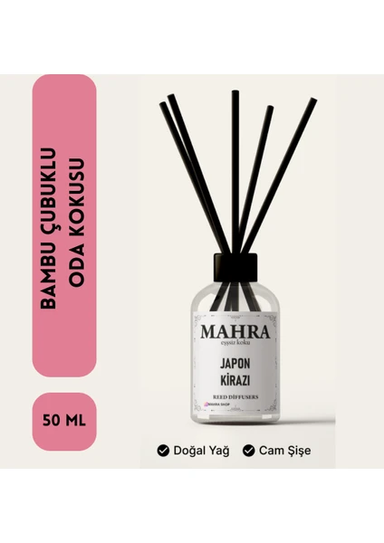 Oda Kokusu Japon Kirazı Bambu Çubuklu  Esansiyel Uçucu yağ reed diffuser 50 ml