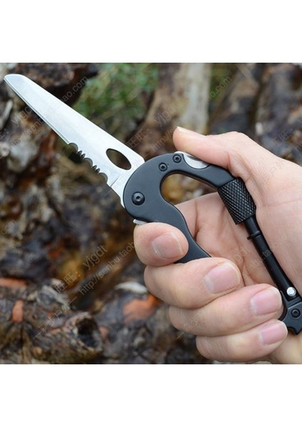 MSO Outdoor Paslanmaz Çelik & Alüminyum Karabina Çakı Bıçak Tornavida