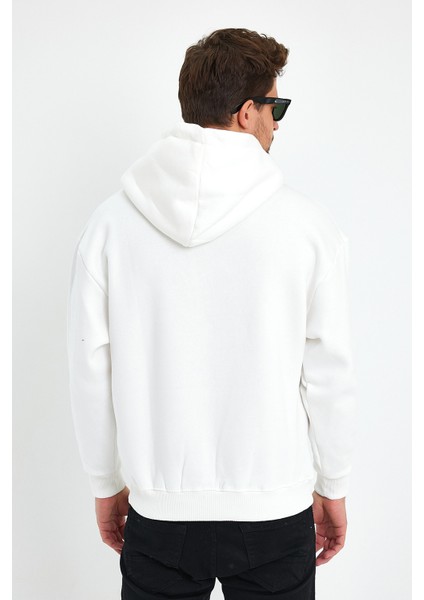 Beyaz Hoodie, Oversize Sweatshirt, Erkek Hoodie, Kanguru Cep Kapüşonlu indirimleri