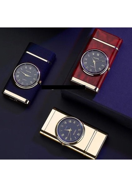 Isme Özel Işıklı Saatli Bordo Renk Çakmak modelleri