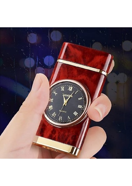 Isme Özel Işıklı Saatli Bordo Renk Çakmak fırsatları