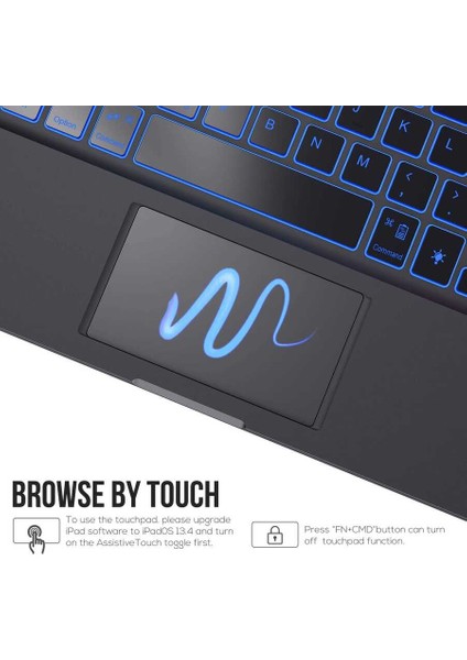 Apple iPad Air 11inç 2024 Air 4/5/6.Nesil 10.9inç Kılıf Kablosuz Dönebilen Klavyeli Kılıf Keyboard (10.Nesil Değildir)