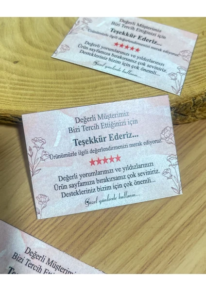 Butik Sosyetik Eticaret Teşekkür Kartı 5x7 cm 100 Adet