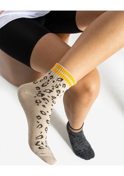 TG Socks 2'li Leopar Çorap Hediye Kutulu