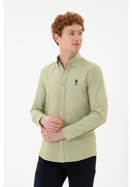 1886621 NOVA024Y U.S. Polo Assn. Erkek Gömlek Açık Haki modelleri