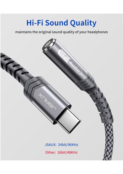 Usb-C Type-C To 3,5 mm Kulaklık Jack Hifi Adaptörü USB C - Aux Ses Dönüştürücü Kulaklık Aparatı Kablosu Samsung Galaxy S23 S23+ S23 Ultra S22 S21 S20 Plus/ultra, iPad Pro, MacBook Uyumlu CM0011